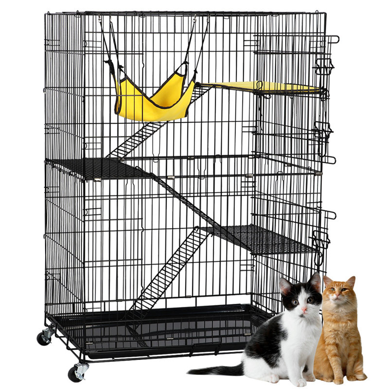 Tucker Murphy Pet™ Covarrubias Rolling 4 Tiers Outdoor Cat Cage with Hammock & Reviews Wayfair